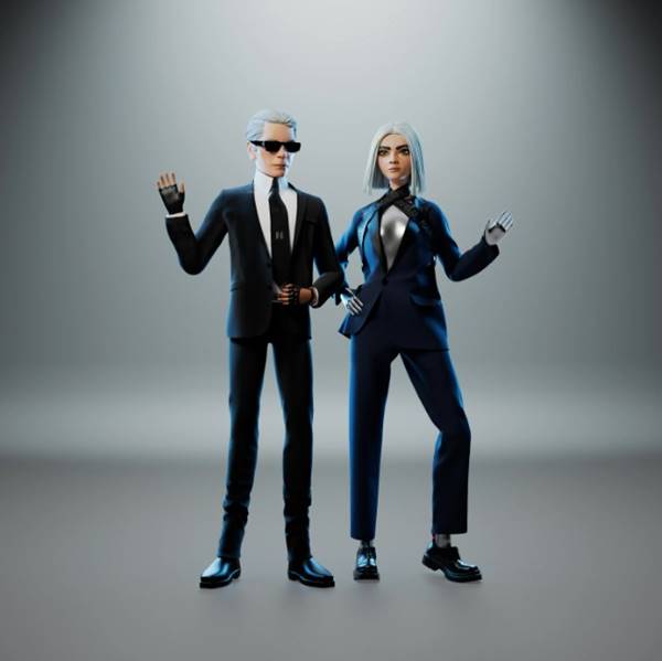 Avatares de Cara Delevingne e Karl Lagerfeld