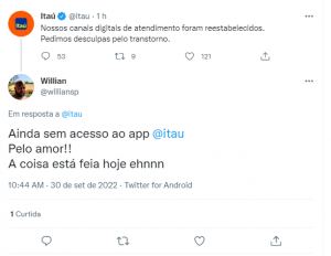 banco itau/ Twitter instabilidade 30/9