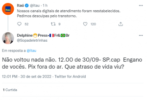 banco itau/ Twitter instabilidade 30/9