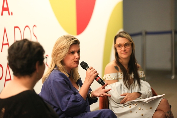 Brasília (DF), 06/10/22. Por dentro da moda. Fora dos Padrões. Mesa 1. Consumo Consciente. mediadora Romilda Gomes; Gisela Barrozo e Rachel Smidt.