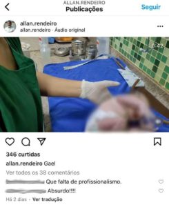 print de publicação no instagram