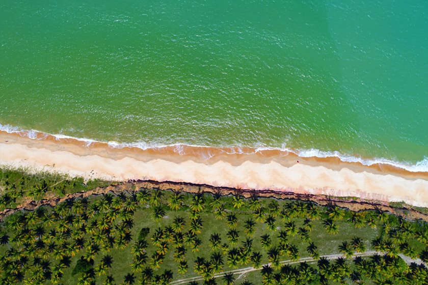 Visto de cima de praia e mar - Metrópoles