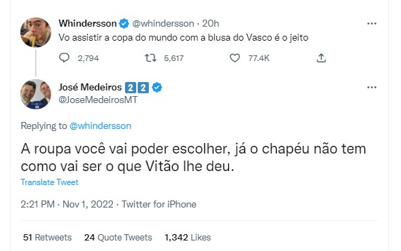 José Medeiros provocando Whindersson Nunes