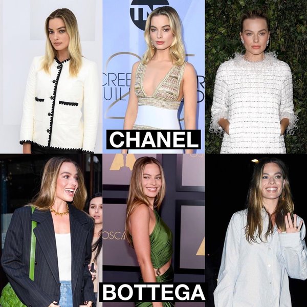 Na imagem com cor, print do Instagram que comenta sobre os novos looks de Margot Robbie - Metrópoles