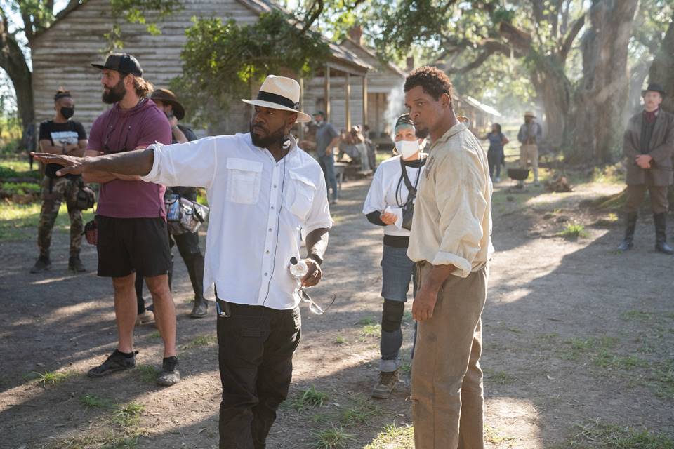 Antoine Fuqua e Will Smith no set de  Emancipation