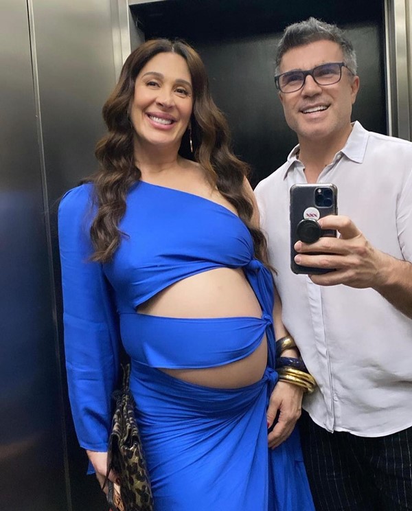 Na imagem com cor, Claudia Raia ao lado do marido - Metrópoles 