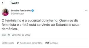 Sonaira Fernandes no Twitter