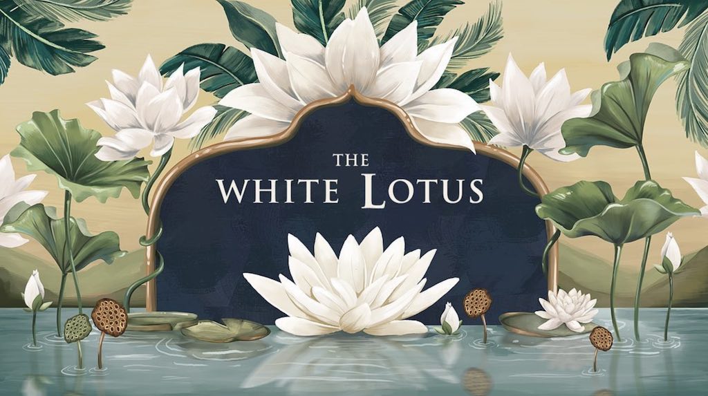 imagem colorida - Abertura da série The White Lotus é ilustrada pelo brasileiro Lezio Lopes