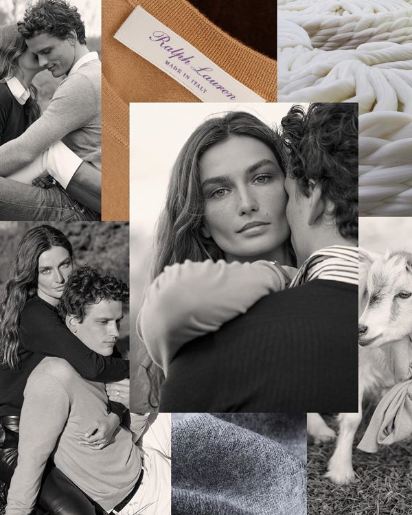 Na imagem em preto e branco, modelos possam vestindo o novo suéter da Ralph Lauren - Metrópoles