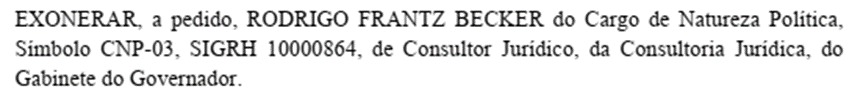 Exoneração Rodrigo Frantz Becker