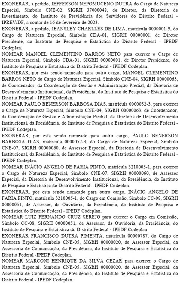 DODF IPEDF Codeplan