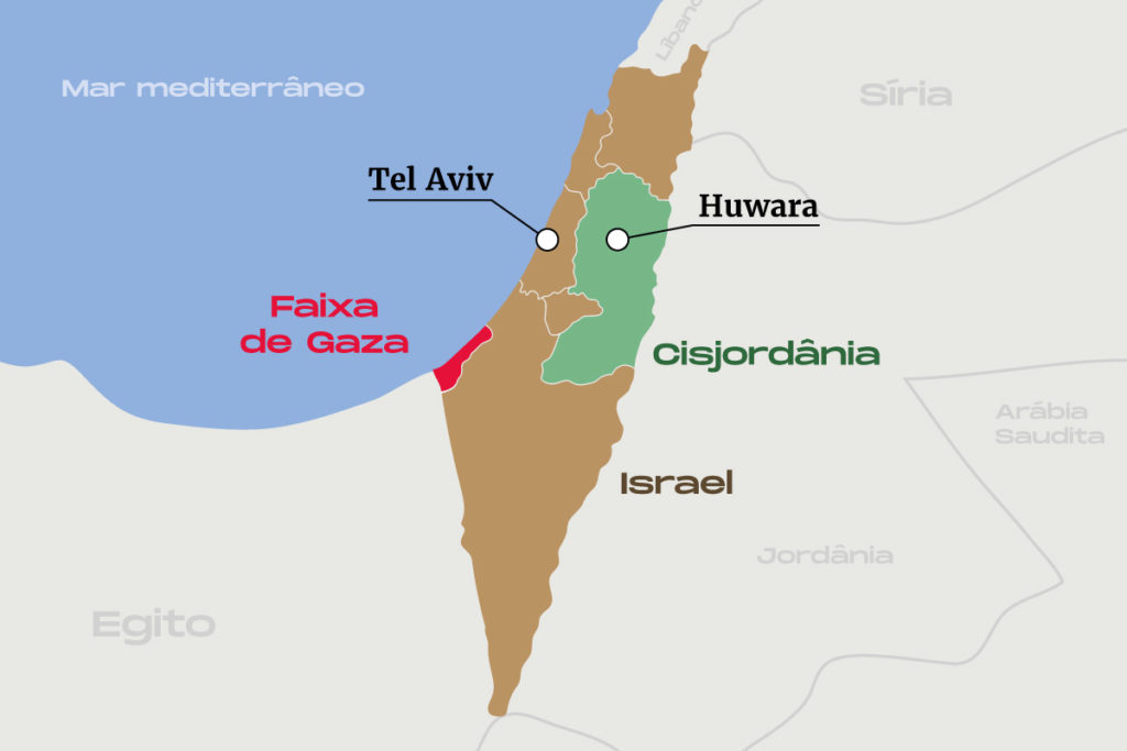 Mapa de Israel Cisjordânia / Metrópoles