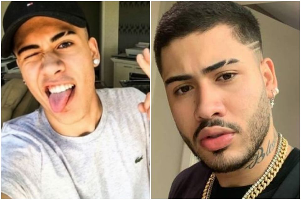 Montagem colorida de MC Kevinho antes e depois de ter feito rinoplastia - Metrópoles