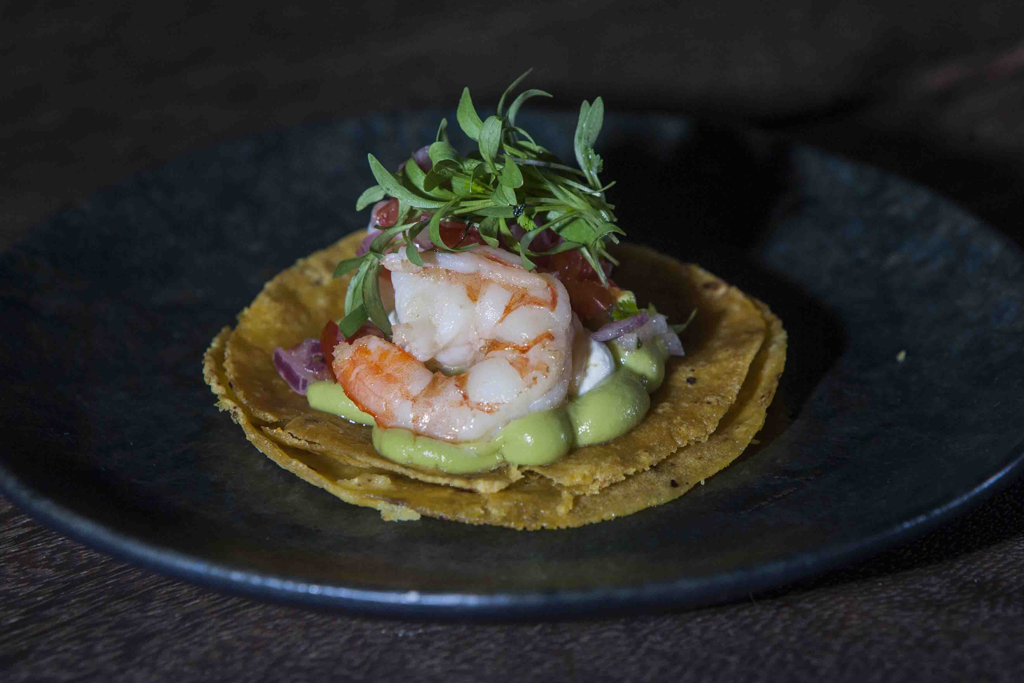 taco de camarão do bar Cão Véio em SP