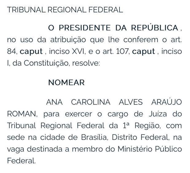 reprodução do diário oficial