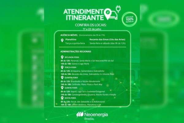 card com informações sobre atendimento da Neoenergia