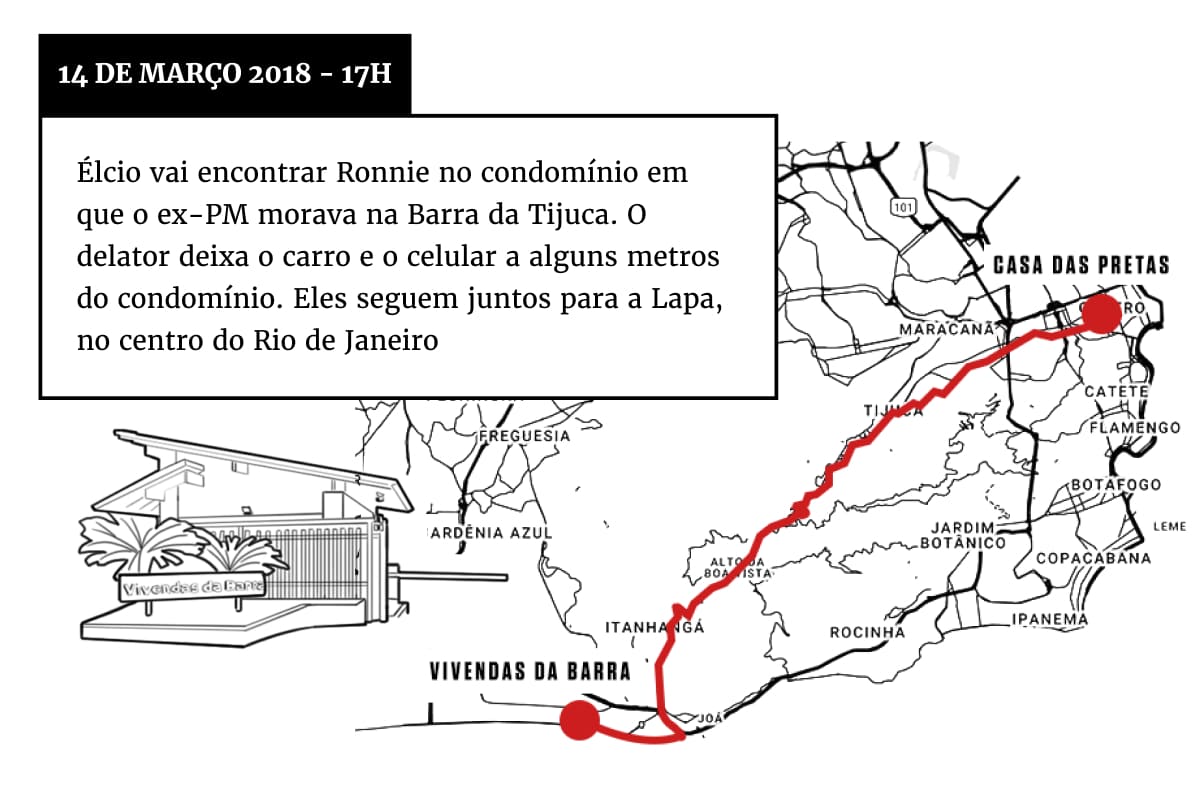 infografia preto branco e vermelhos que mostram os detalhes da marielle franco e do anderson gomes Metrópoles