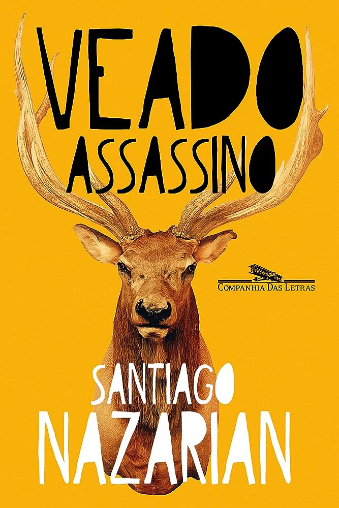 Capa de livro amarela com desenho de um veado