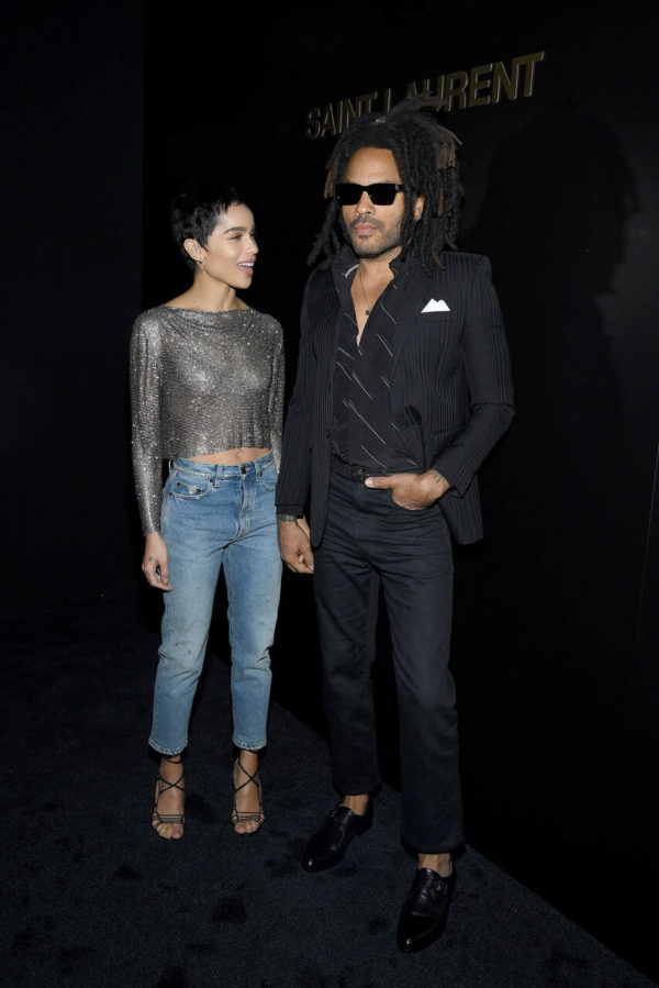 Na imagem com cor, Zoe Kravitz e Lenny Kravitz- Metrópoles