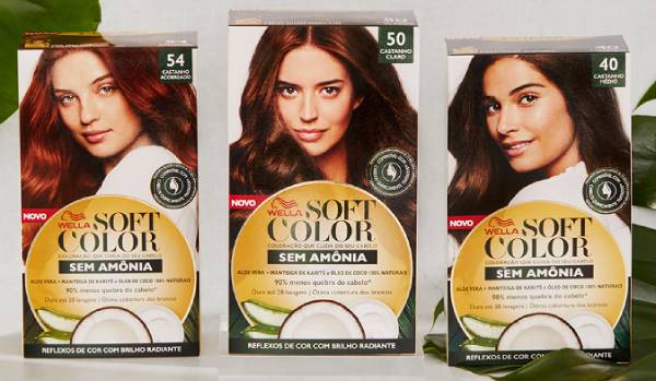 Fotografia colorida mostrando três caixas de produtos para o cabelo-Metrópoles