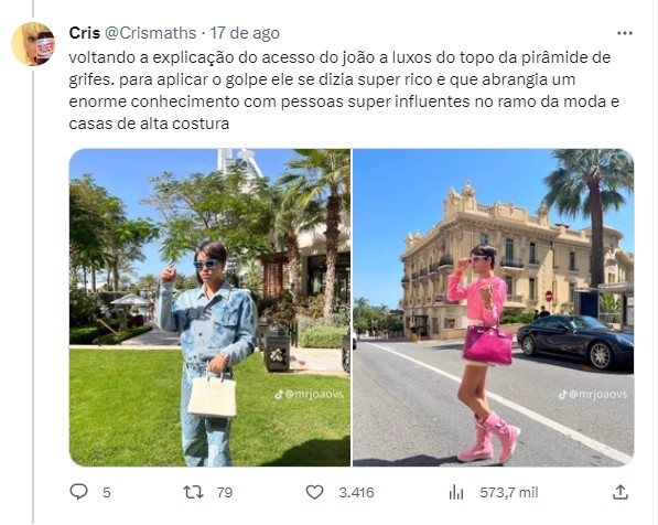 Print de postagem em rede social - Metrópoles