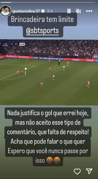 Imagem colorida de publicação do jogador - Metrópoles