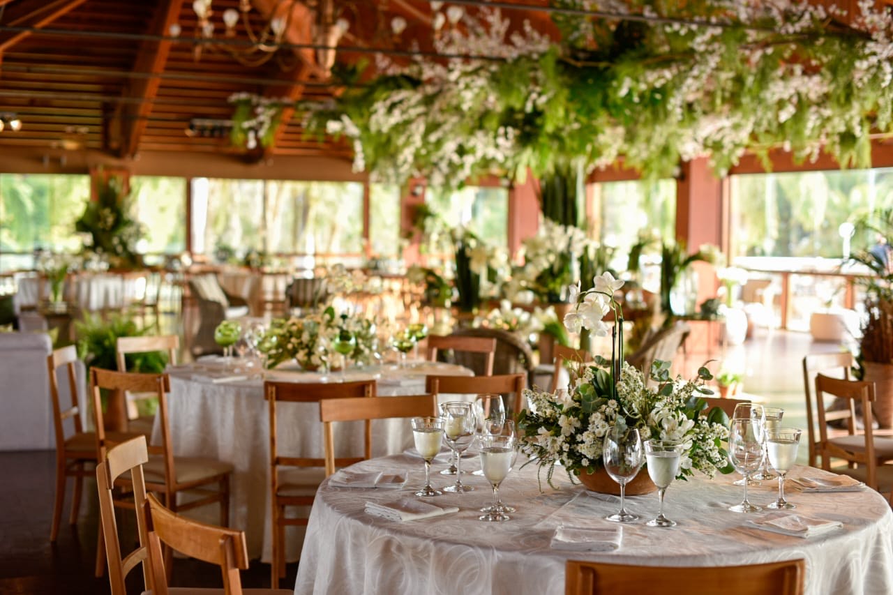 Decoração da recepção do casamento