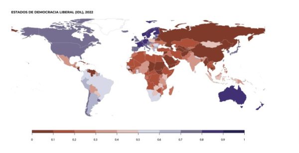 Mapa sobre as democracias 