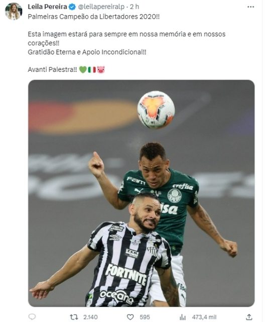 Leila Pereira defende Breno Lopes após jogador ofender torcida do Palmeiras - Metrópoles