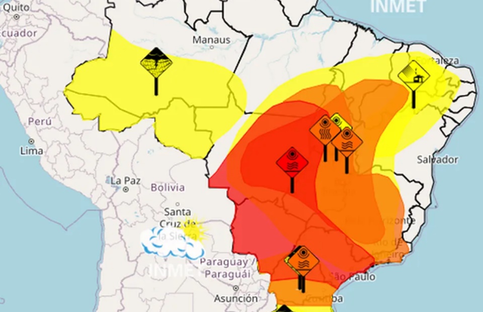 mapa colorido Brasil clima