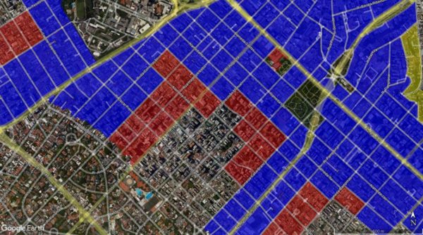 Imagem colorida mostra o mapa do bairro dos Jardins