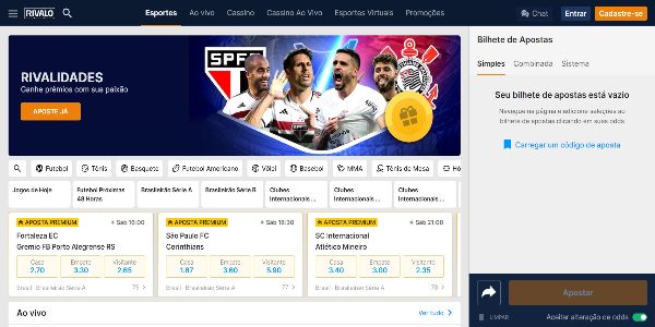 Site da Rivalo é confiável e fácil de navegar