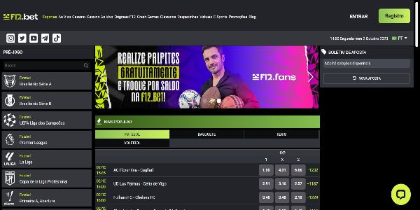 O site da F12 bet Brasil tem muitas opções de apostas e promoções imperdíveis