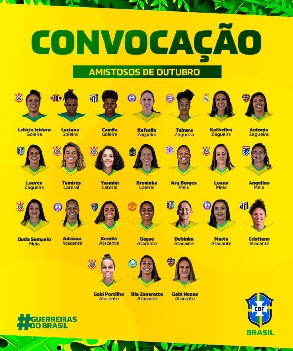 Convocação da Seleção Brasileira feminina - Metrópoles