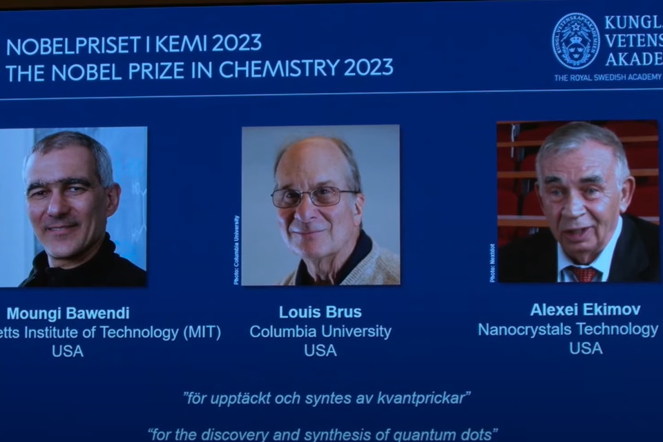 Louis E. Brus, Moungi Bawendi e Alexey Ekimov foram os vencedores do Prêmio Nobel de Química de 2023 pelos pontos quânticos - Metrópoles