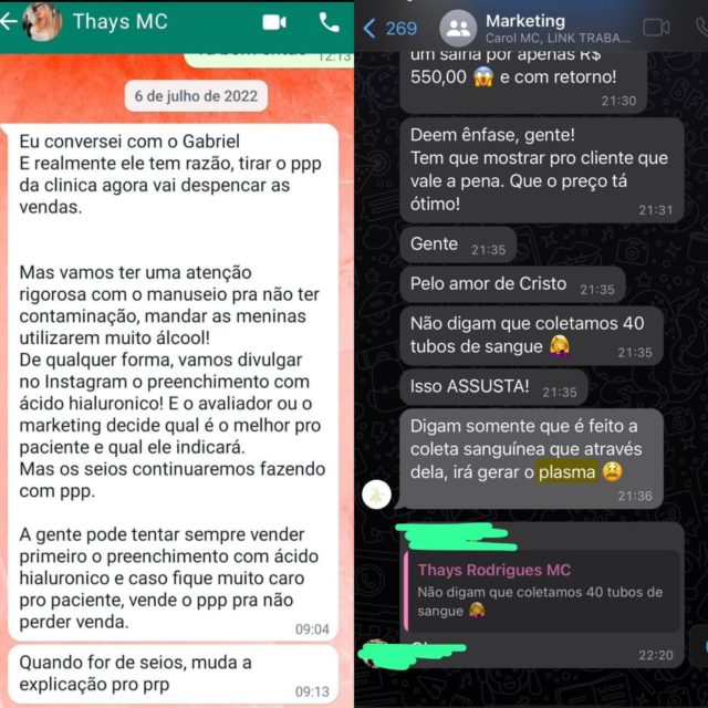 Montagem de prints de uma conversa no WhatsApp - Metrópoles 