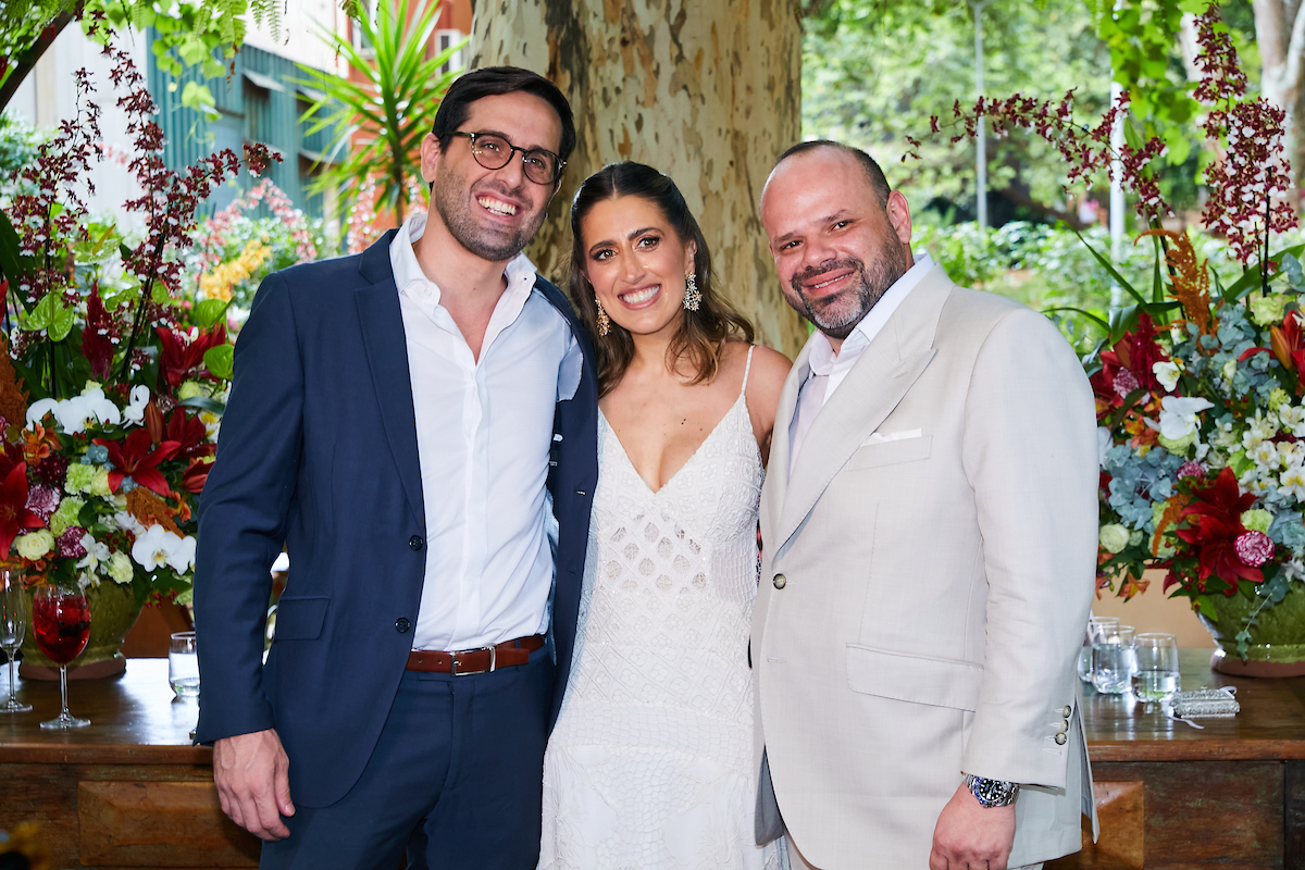 Henrique Barros, com Gabriela e Flávio