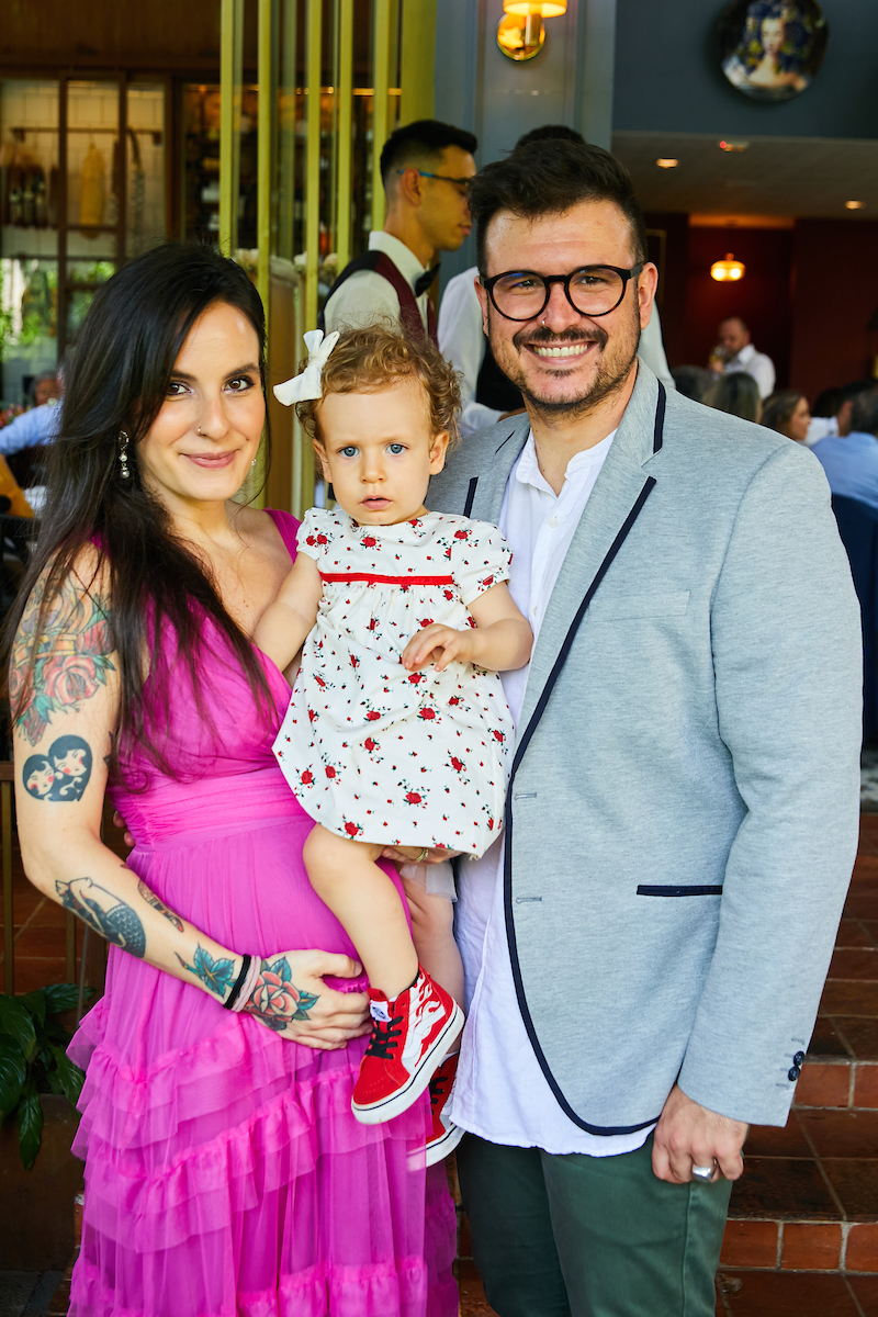 Mariana Hummel, a pequena Manoela e Fabrício Lima