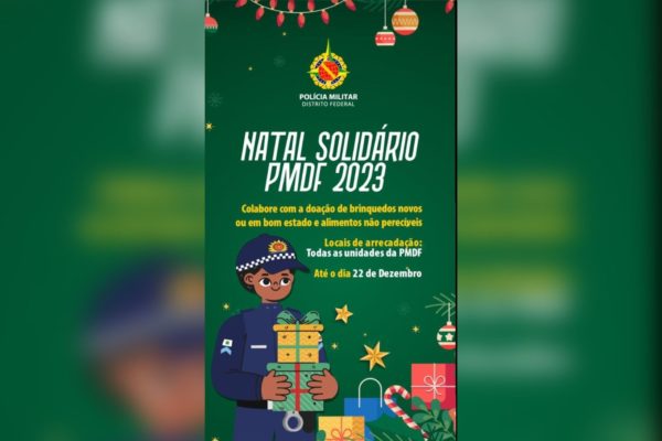 Ilustração da campanha de Natal da PMDF - Metrópoles