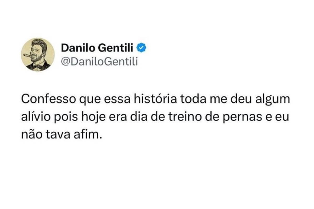 print de tuite de danilo gentili - metrópoles