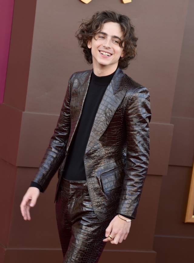 Na imagem com cor, o ator Timothée Chalamet na première de Wonka - Metrópoles