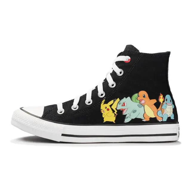 Na imagem com cor, a coleção Pokémon x Converse - Metrópoles