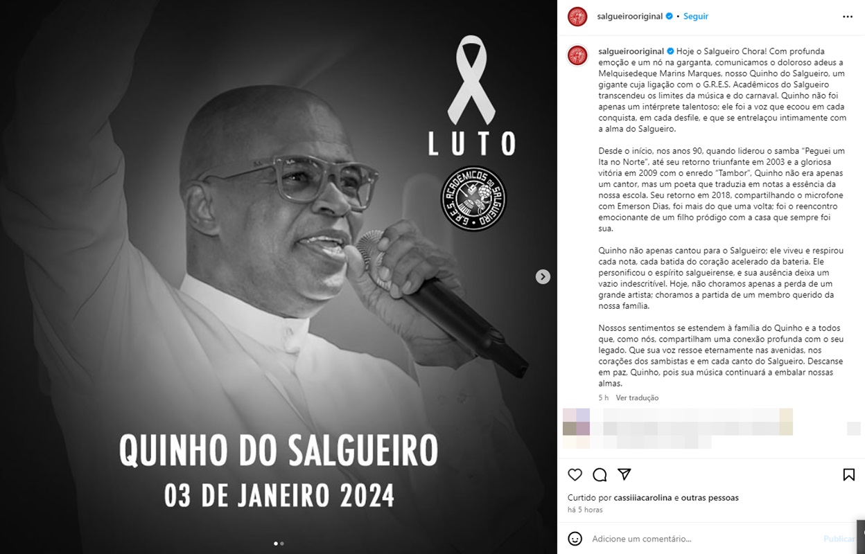 Homenagem do Salgueiro a Quinho