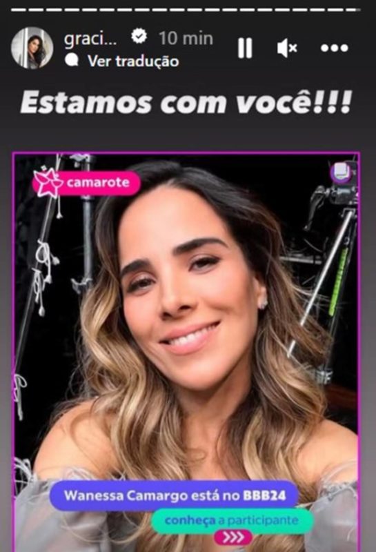 Print de Story do Instagram com foto de Wanessa