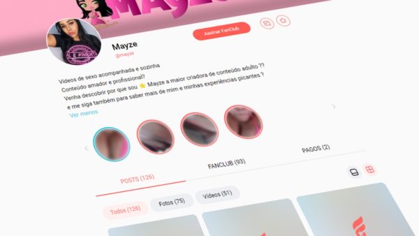 Imagem colorida mostrando o perfil da Mayze no Fanfever - Metrópoles