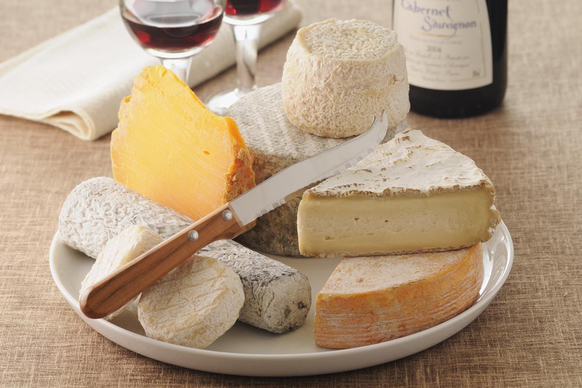 Foto colorida de vários queijos, com queijo branco e amalero - Metrópoles