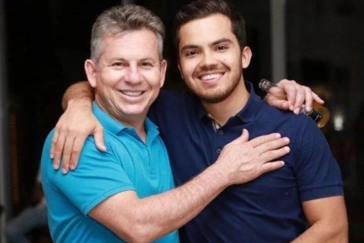 O governador do Mato Grosso, Mauro Mendes, e seu filho, Luís Antônio Mendes