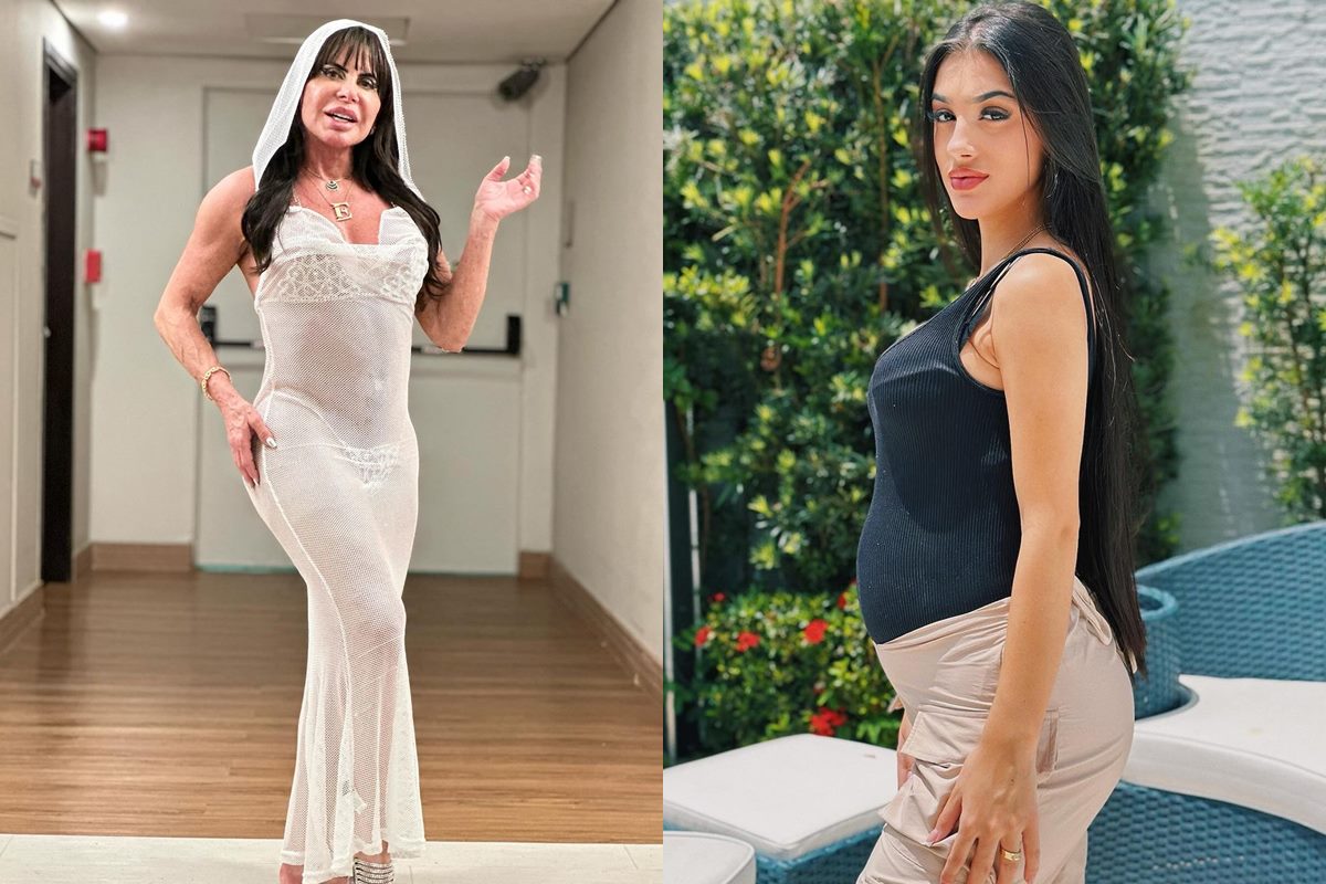 Bia Miranda mostra barriga de grávida e Gretchen baba: “Bisa já ama” |  Metrópoles