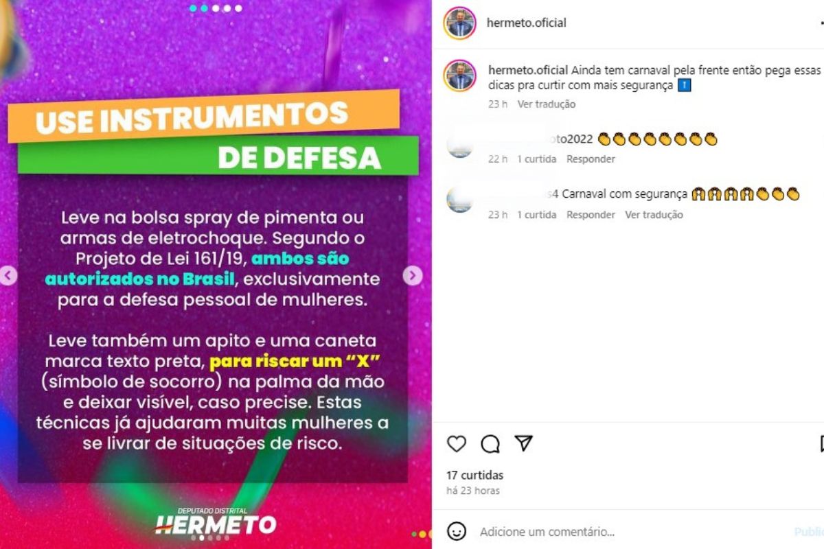 Deputado orienta proteção ilegal no Carnaval: "Leve armas de choque"