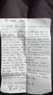 Imagem colorida da carta de Daniel Alves - Metrópoles 